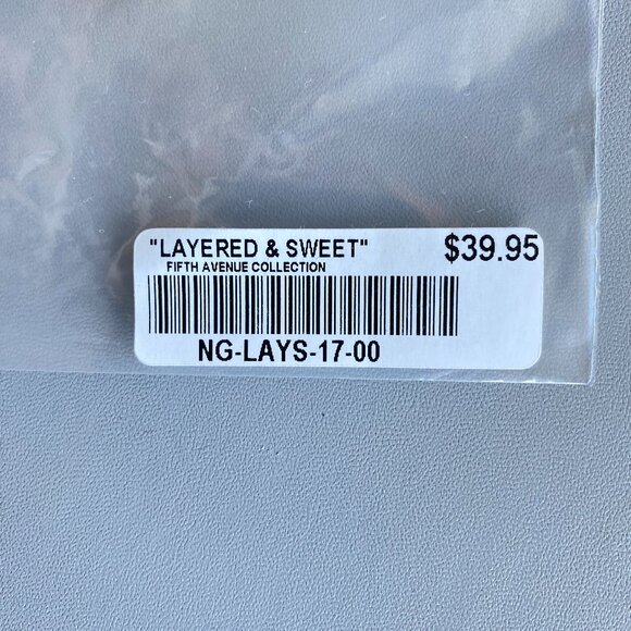 FAC Gold Tone Textured Layered Teardrop Necklace NWT - Picture 4 of 8